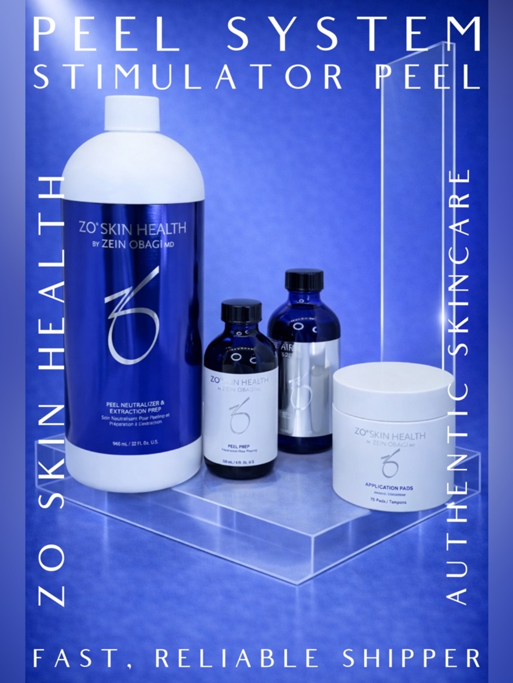 ZO Stimulator Peel Pro Kit + Neutralizer Prep Pads $800 Value free firming serum